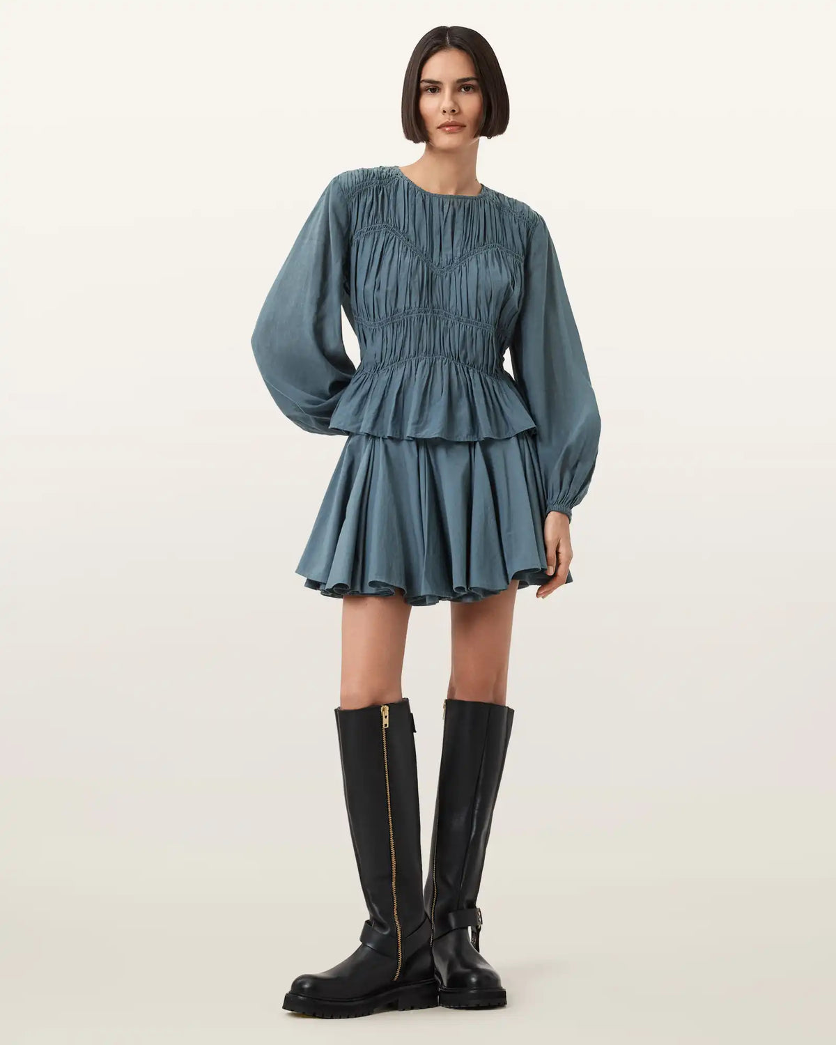 Melani Round Neck Gathered Top