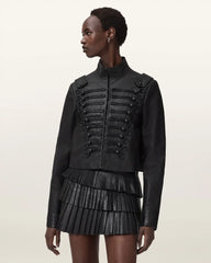 Rummy Cropped Leather Jacket