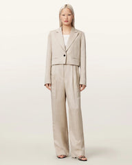 Helena Tailored Wide Leg Linen Blend Pants