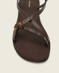 Tyla Eyelet Leather Buckle Sandals