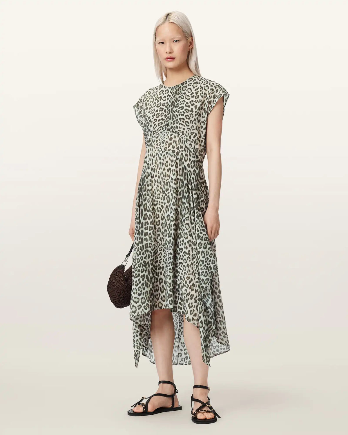 Arwen Relaxed Fit Leopard Print Midi Dress