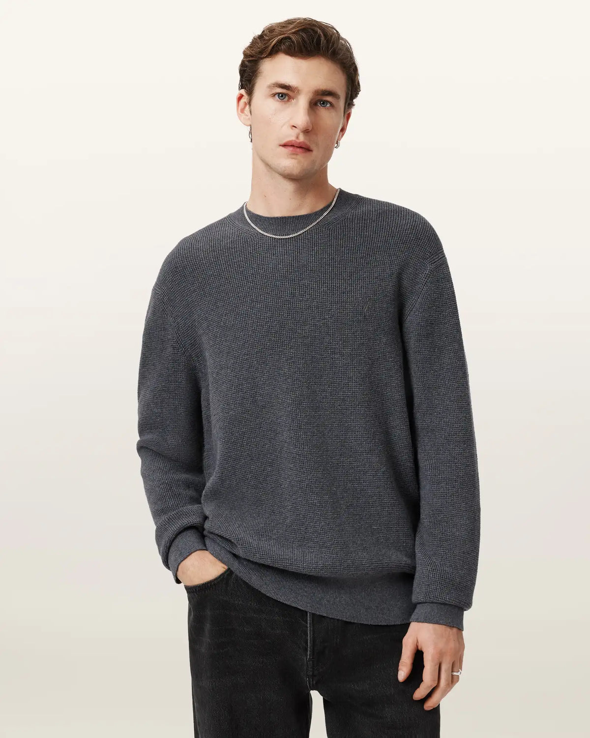 Aspen Crew Neck Waffle Sweater