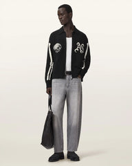 Adrian Zip Up Embroided Knitted Cardigan