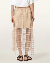 Celia Sheer Overlay Midi Skirt