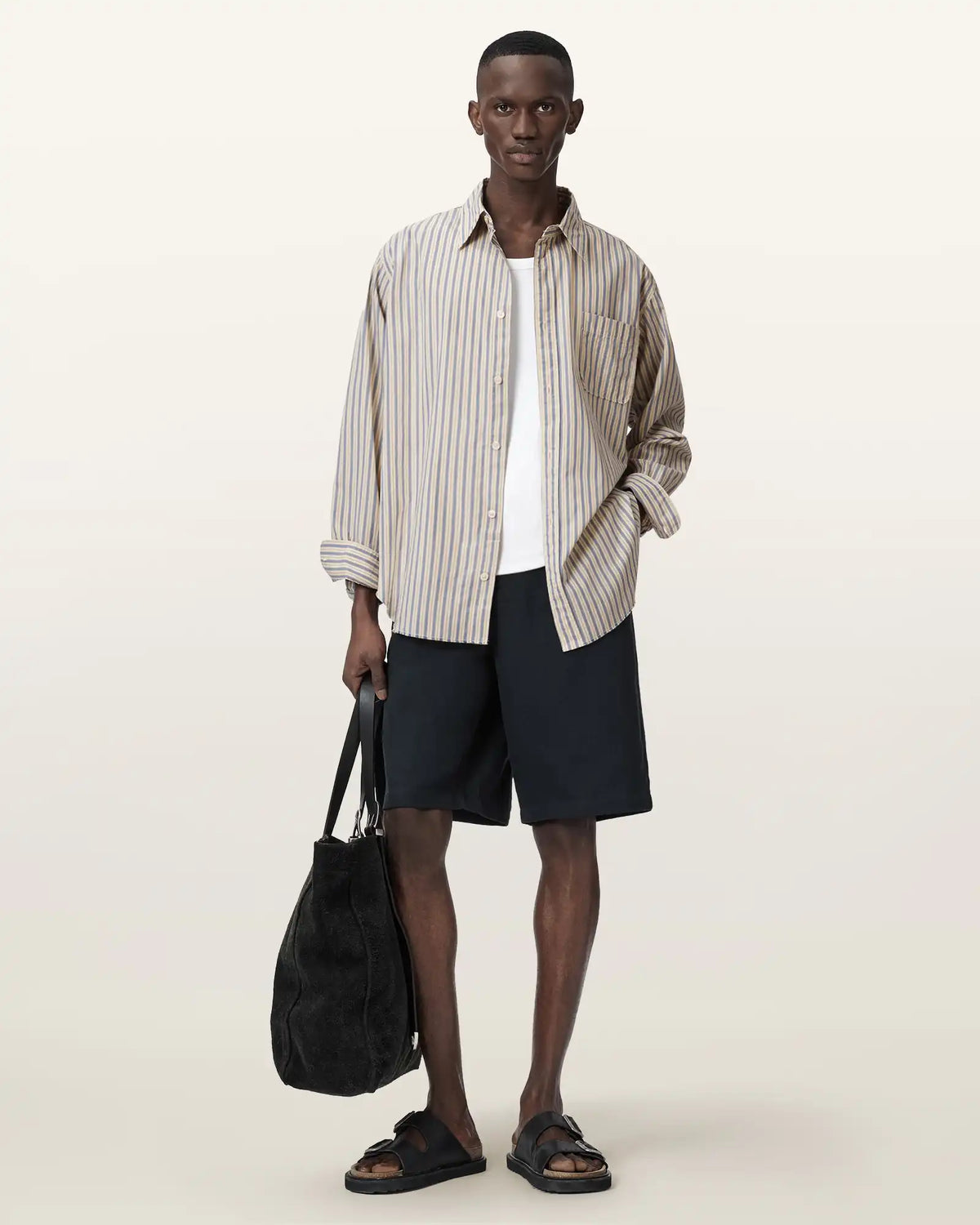 Roma Oversized Long Sleeve Striped Shirt