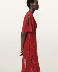 Mollie Twist Detail Floral Midi Dress