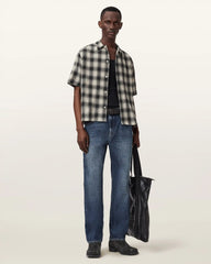 Shadow Short Sleeve Boxy Check Shirt