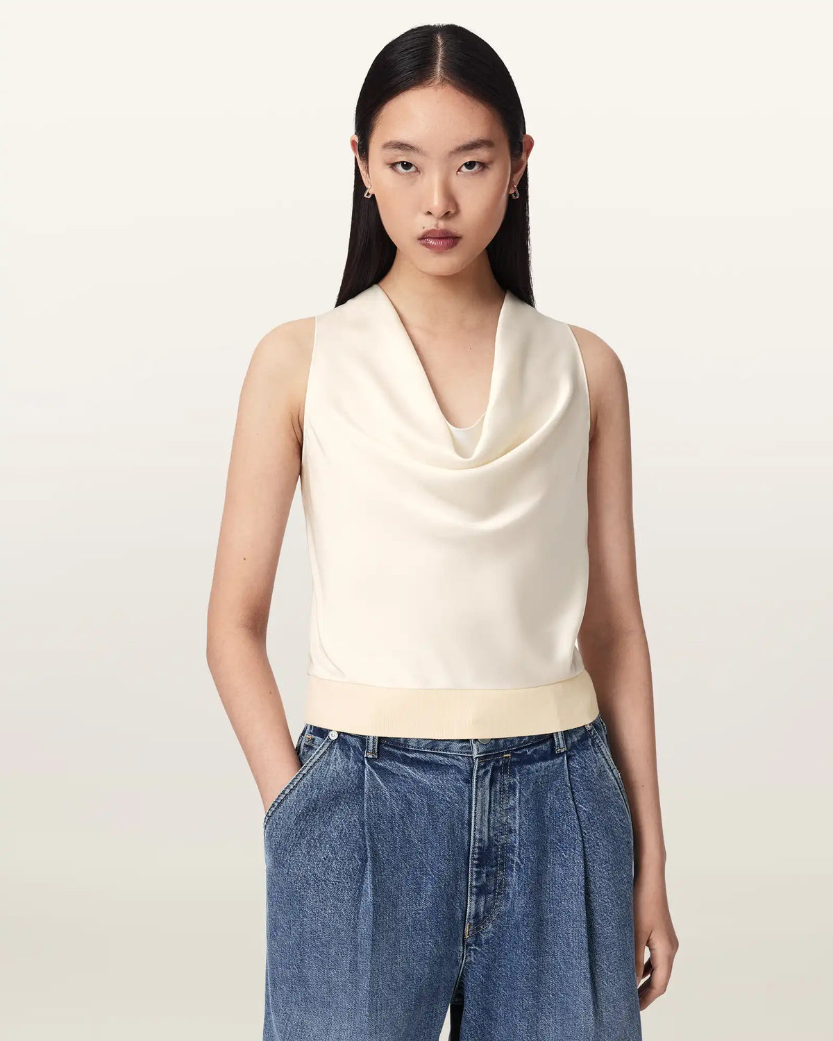 Zoey Sleeveless Cowl Neck Tank Top