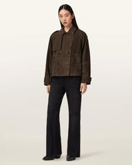 Reya Cropped Suede Mac