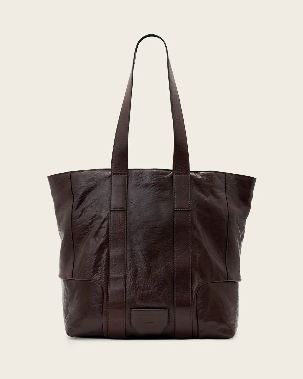 Ares Grain Leather Open Tote Bag