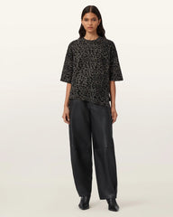 Lenny Leopard Print Wool T-Shirt