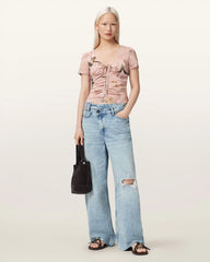 Gabby Slim Fit Floral Mesh Top