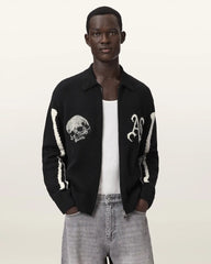 Adrian Zip Up Embroided Knitted Cardigan