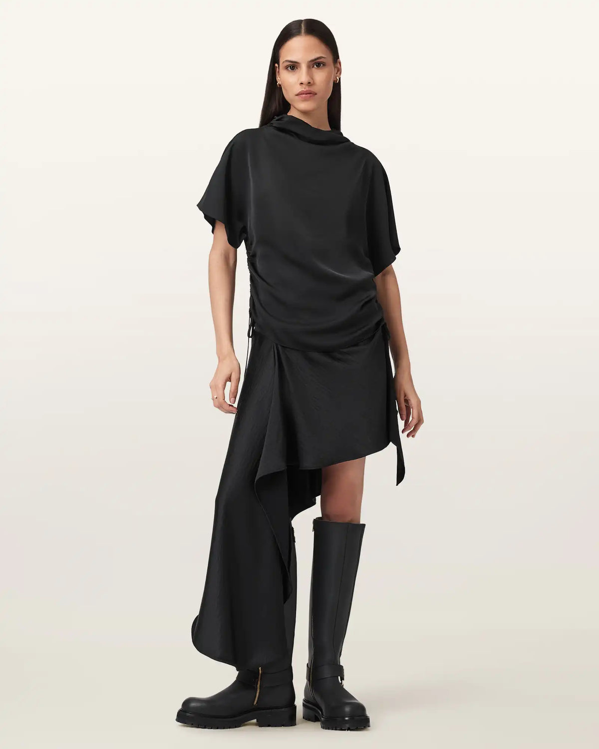 Leslie Satin Short Sleeve Top