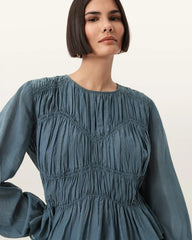 Melani Round Neck Gathered Top