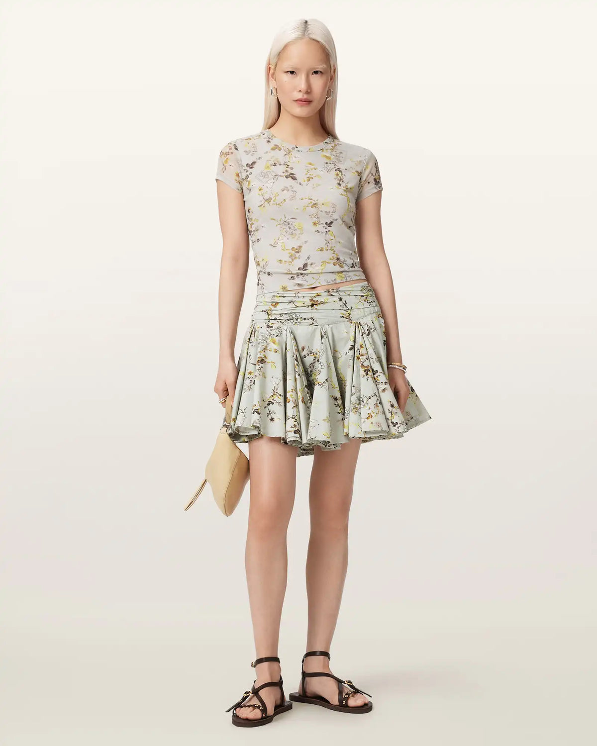 Tulip Floral Voluminous Mini Skirt