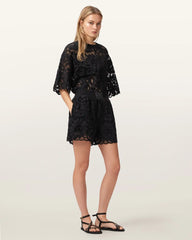 Amelie Mid Rise Relaxed Lace Shorts