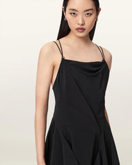 Claire Asymmetrical Draped Mini Dress