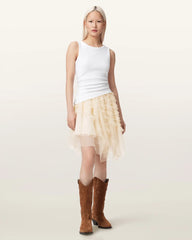 Jayde Ruffled Tulle Mini Skirt