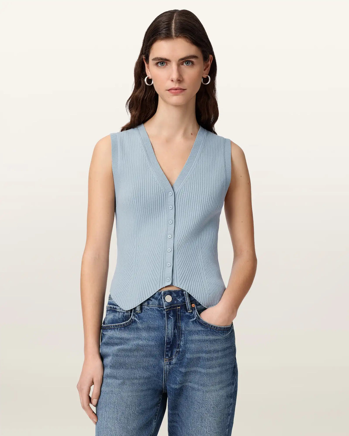 Cruz Ribbed Knitted Waistcoat