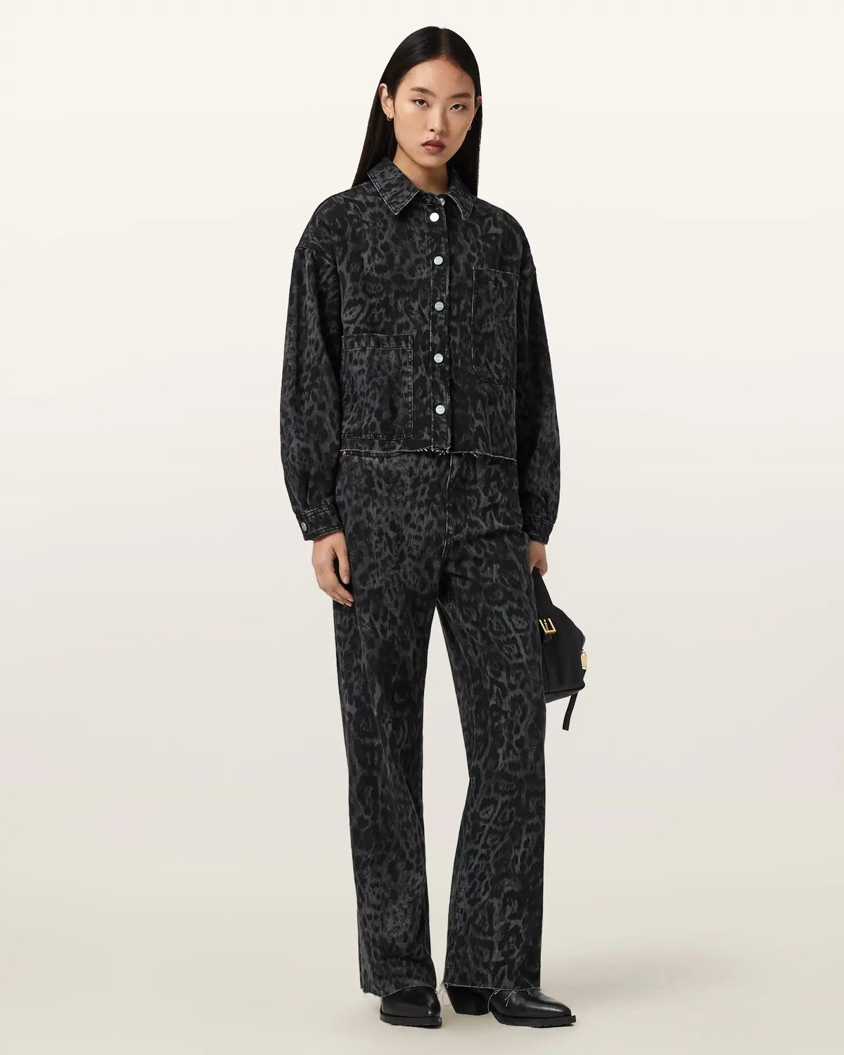 Blake Wide Leg Leopard Print Jeans