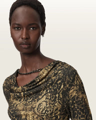 Hallie Cowl Neck Slim Fit Top