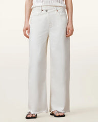 Aki Crossover Wide Leg Denim Jeans