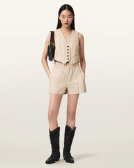 Fran High Rise Leather Shorts