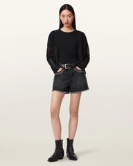 Heidi High Waisted Stud Denim Shorts