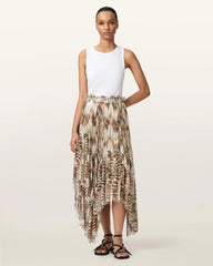 Danae Asymmetric Tiered Midi Skirt