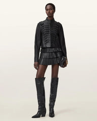 Rummy Cropped Leather Jacket