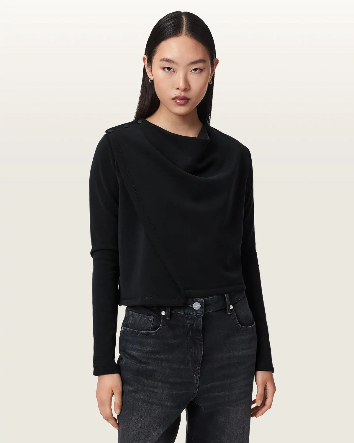 Skyler Long Sleeve Asymmetric Oversized Top