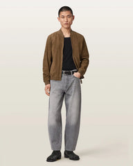 Morten Relaxed Fit Suede Bomber Jacket