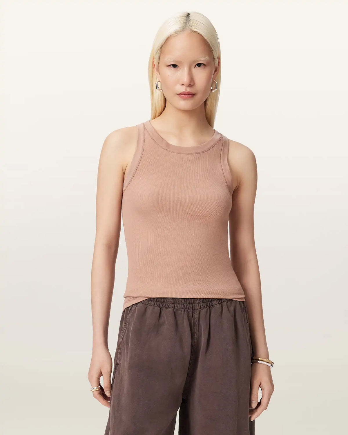 Rina Crew Neck Sleeveless Tank Top