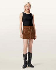 Alice Suede Studded Mini Skirt