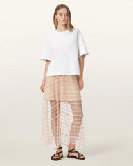 Celia Sheer Overlay Midi Skirt