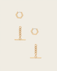 Fern Multi Chain Earring Set