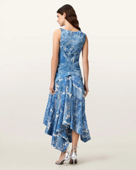 Prue Draped Asymmetric Midi Dress
