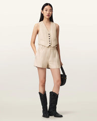 Arla Sleeveless Leather Vest