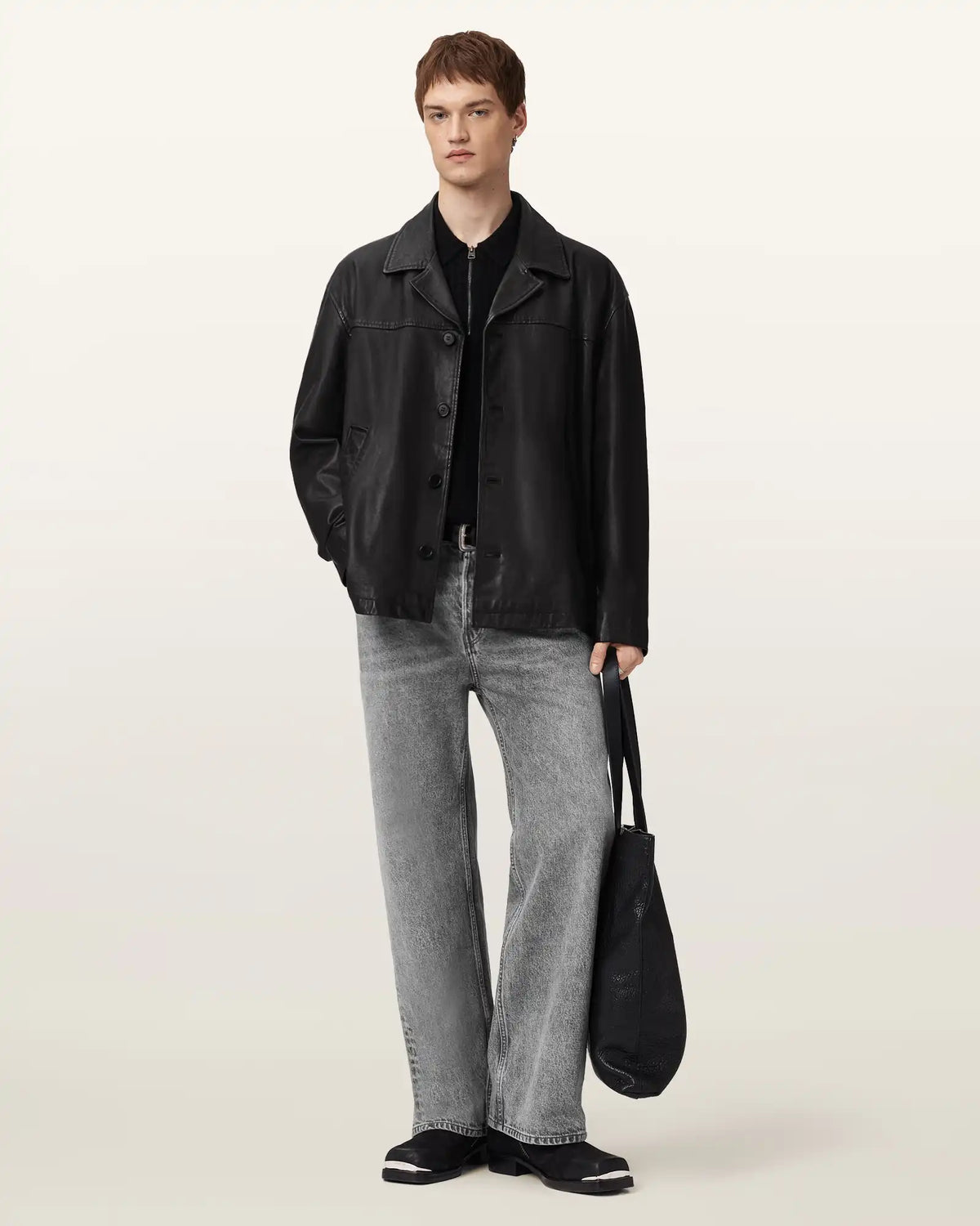Bradwell Boxy Leather Coat
