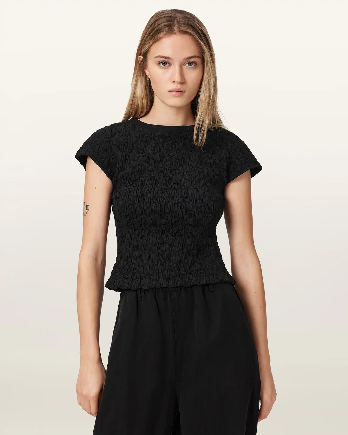 Luna Crinkle Cotton Slim Fit T-Shirt