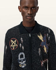 Meller Zip Up Jacquard Cardigan