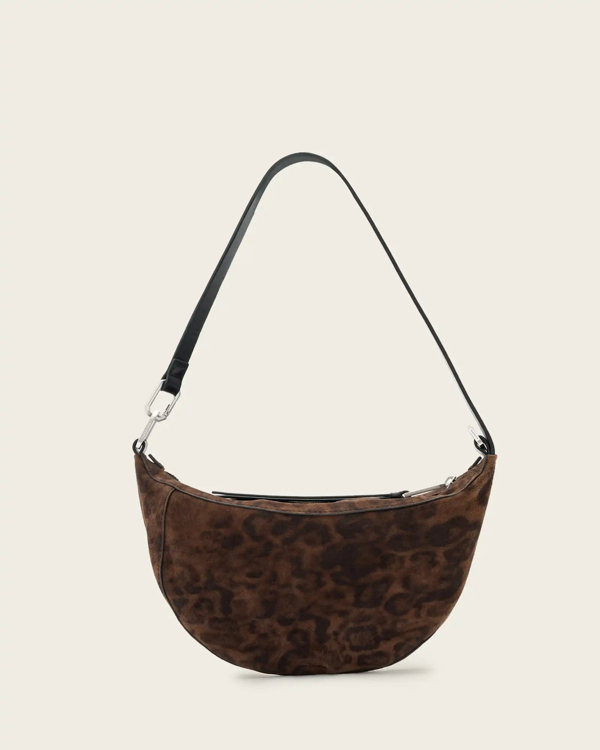 Luna Leopard Print Suede Shoulder Bag