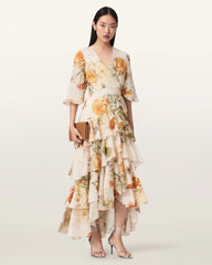 Camellia Floral Wrap Maxi Dress