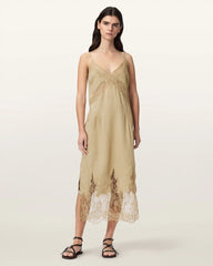 Samia Linen Lace Midi Dress