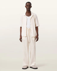 Sharp Straight Leg Linen Pants