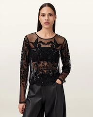 Greta Embellished Tulle Top