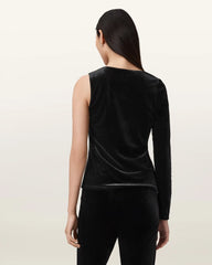 Ari Asymmetric Velvet Top