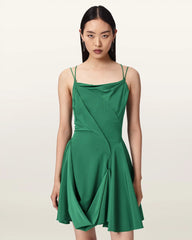 Claire Asymmetrical Draped Mini Dress