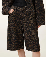 Louie Leopard Print Long Shorts
